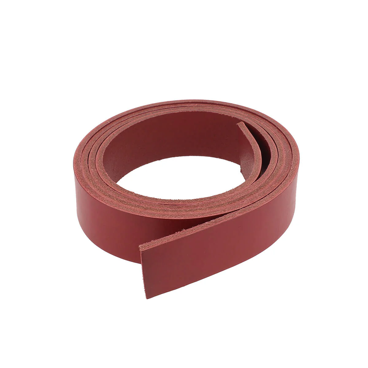 Lanière en cuir de collet tannage végétal - ROUGE FONCÉ - Ép 3,4mm - Image 2