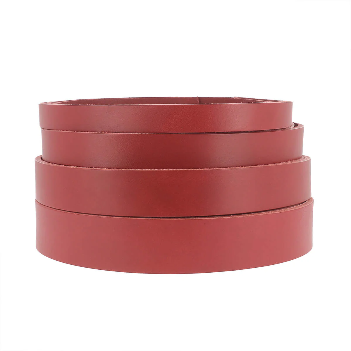 Lanière en cuir de collet tannage végétal - ROUGE FONCÉ - Ép 3,4mm - Image 3