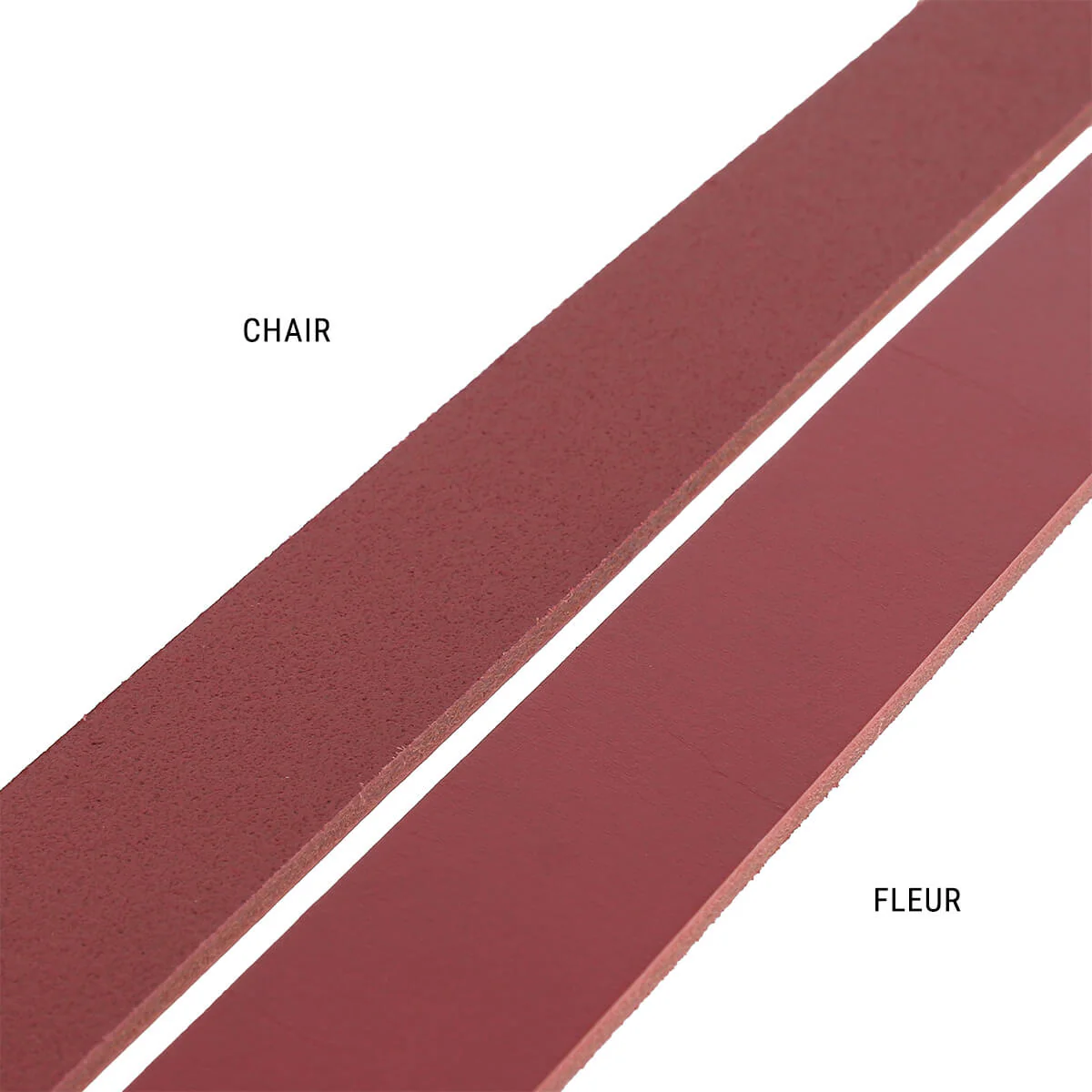 Lanière en cuir de collet tannage végétal - ROUGE FONCÉ - Ép 3,4mm - Image 4