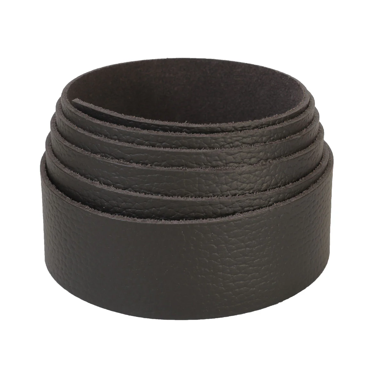 Lanière en cuir de croupon grainé tannage végétal - MARRON FONCÉ I78