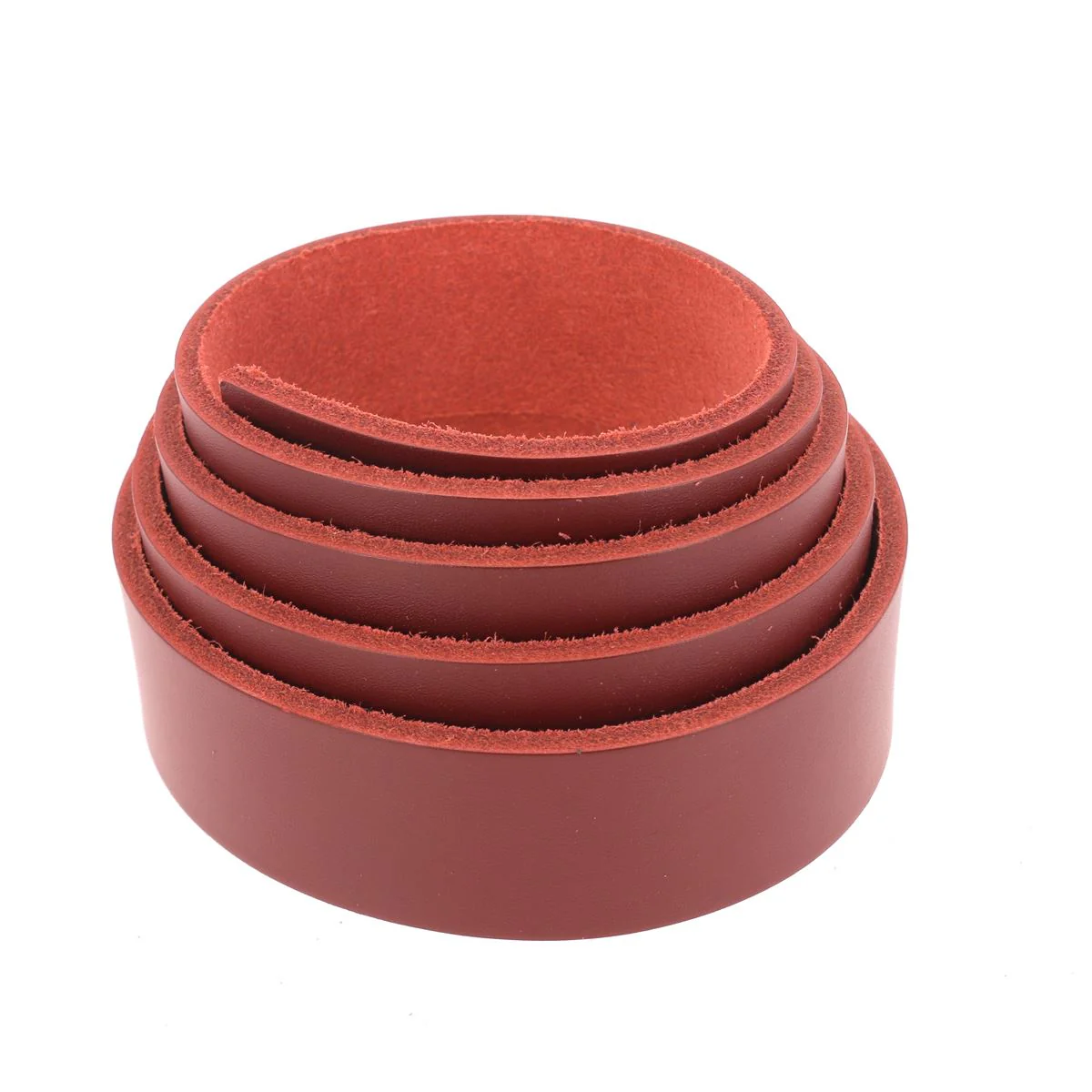 Lanière en cuir de croupon tannage végétal - ROUGE CARMIN N69 - Ép 3,4mm