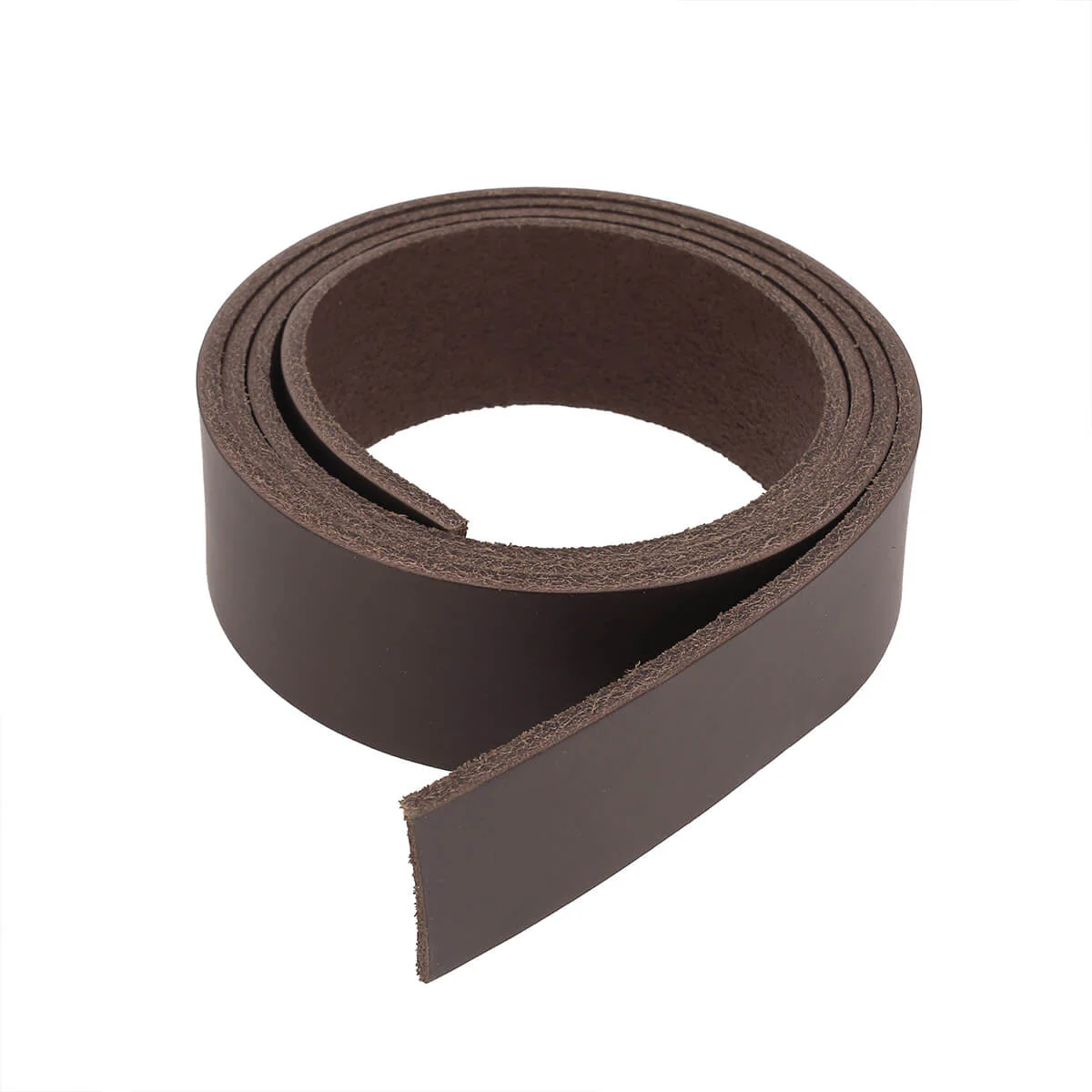 Lanière en cuir de collet tannage végétal - MARRON CHOCOLAT - Ép 3,4mm - Image 2