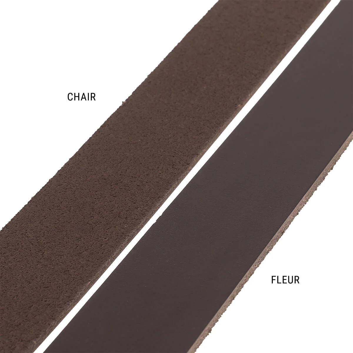 Lanière en cuir de collet tannage végétal - MARRON CHOCOLAT - Ép 3,4mm - Image 3
