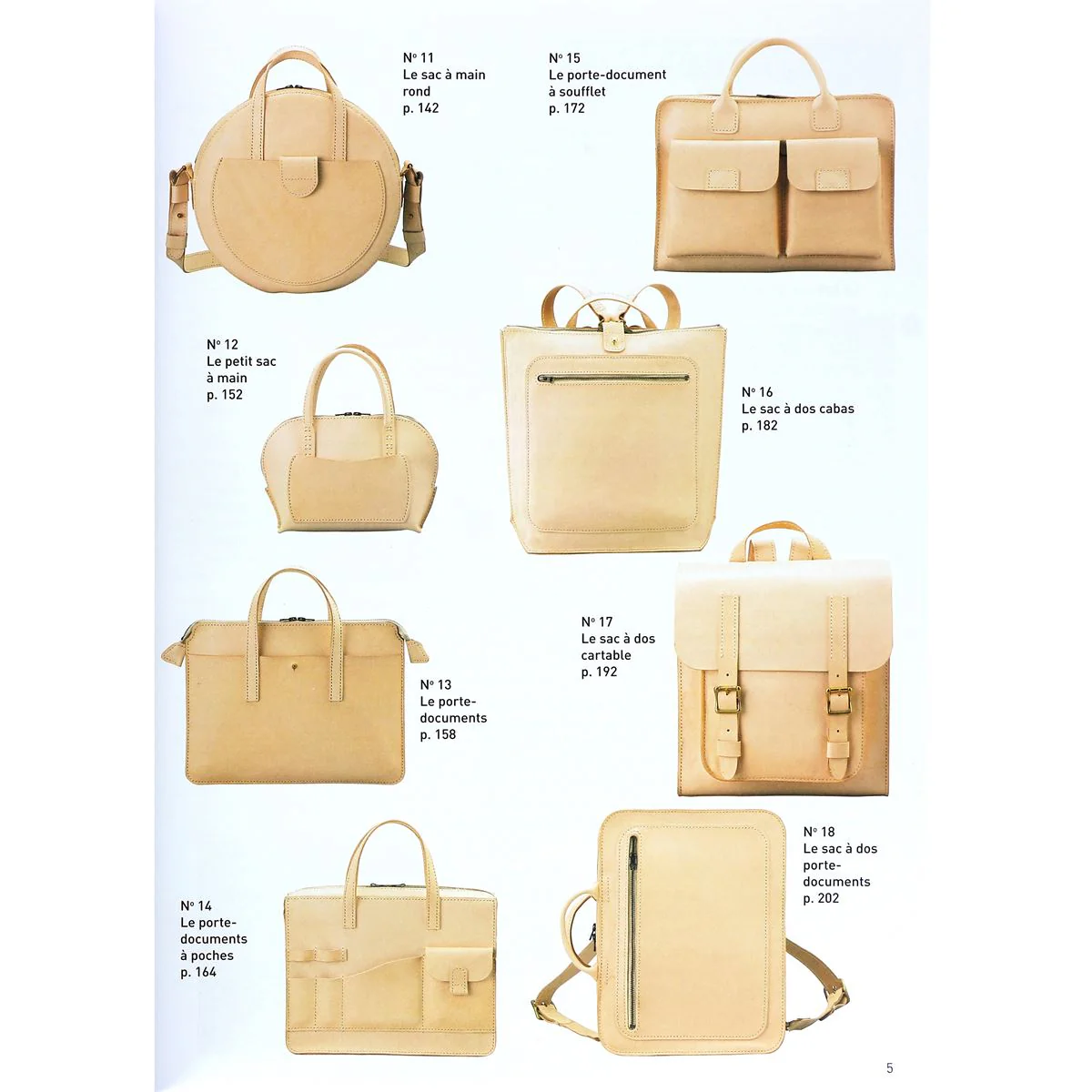 Livre "Sacs en cuir - 18 modèles à fabriquer soi-même" - Yoko Ganaha - Image 4
