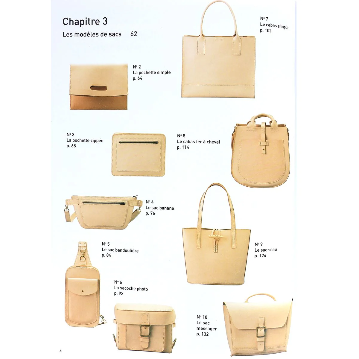 Livre "Sacs en cuir - 18 modèles à fabriquer soi-même" - Yoko Ganaha - Image 5