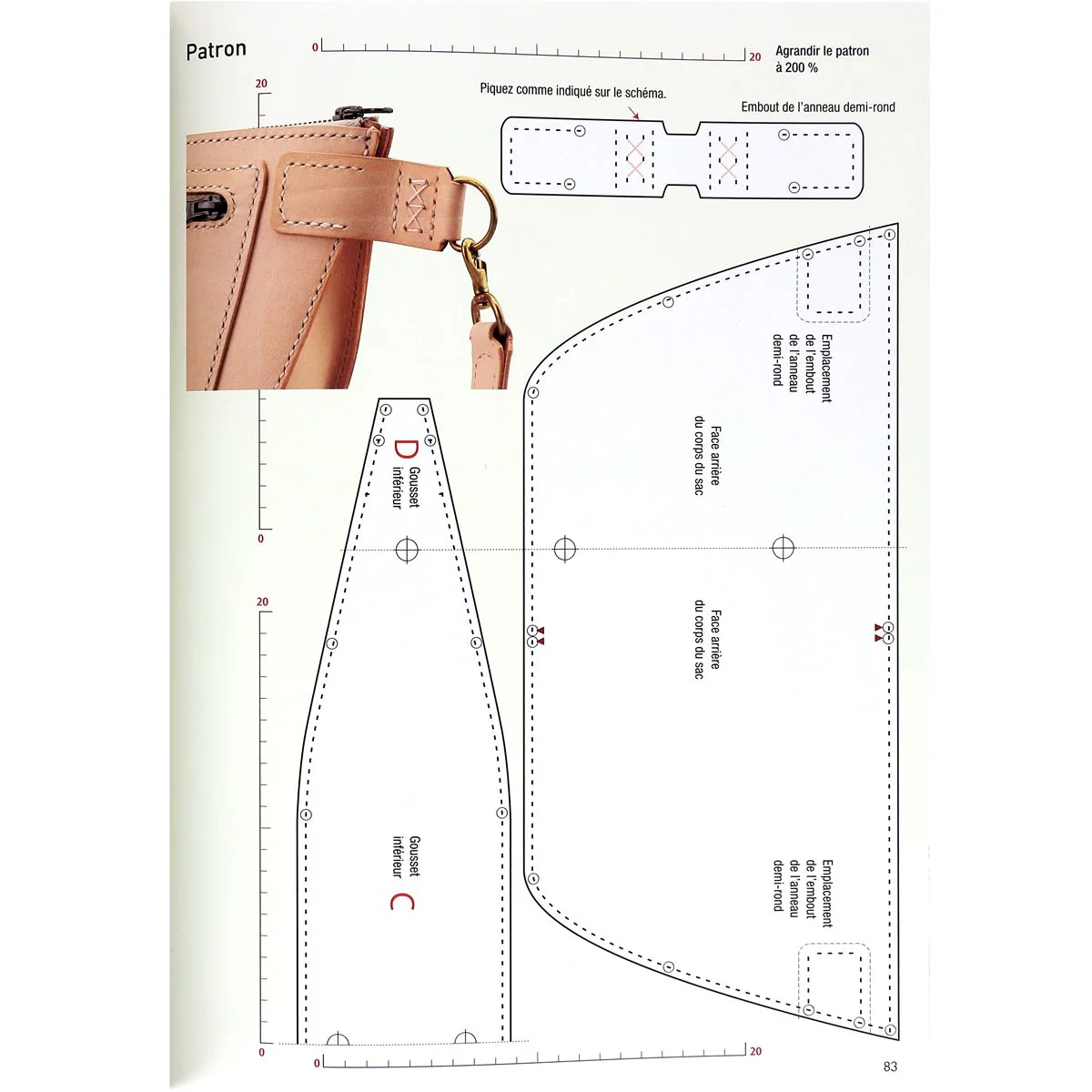Livre "Sacs en cuir - 18 modèles à fabriquer soi-même" - Yoko Ganaha - Image 7