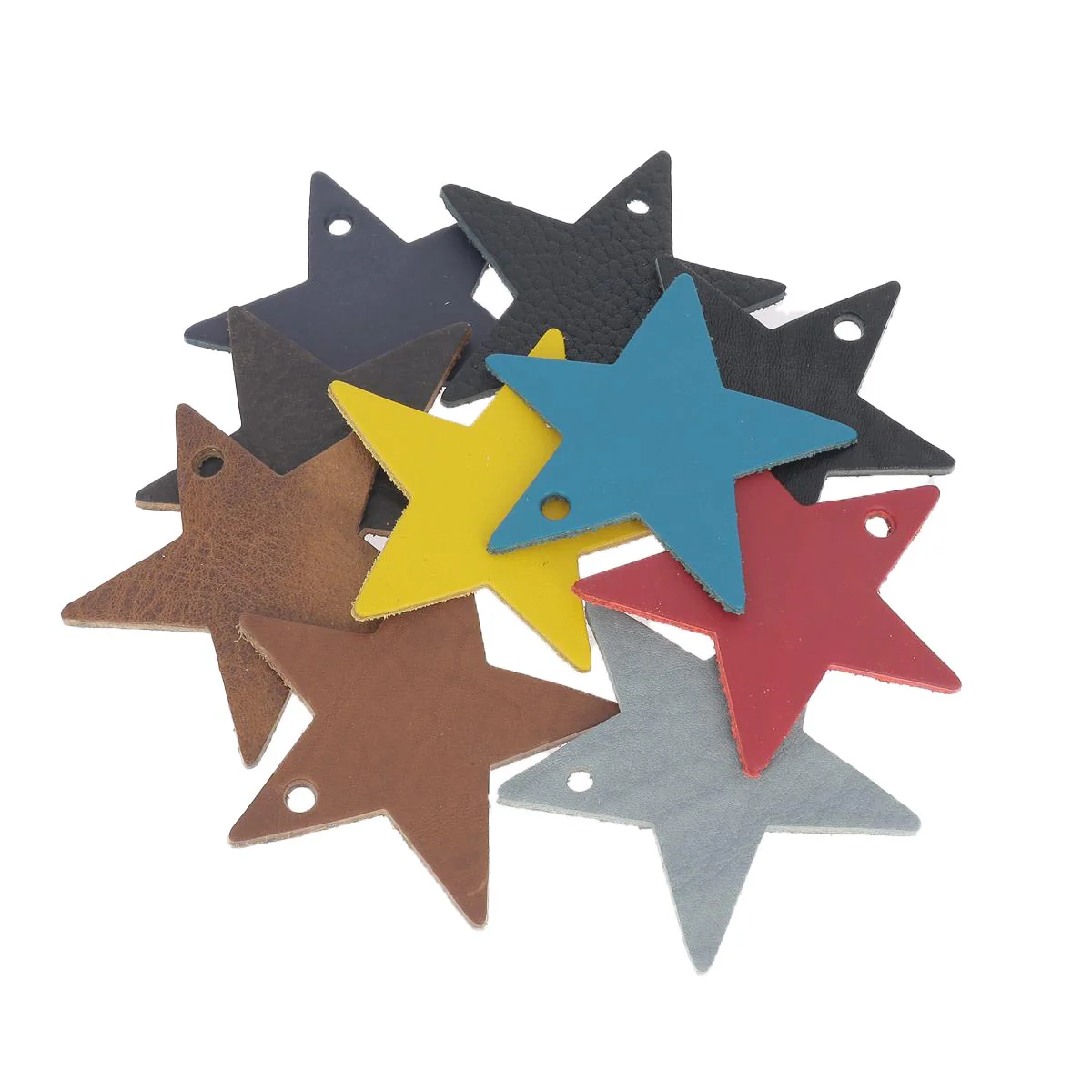 Lot de 10 découpes GRANDE ÉTOILE pour porte clés en cuir teinté - DIVERS - Image 2