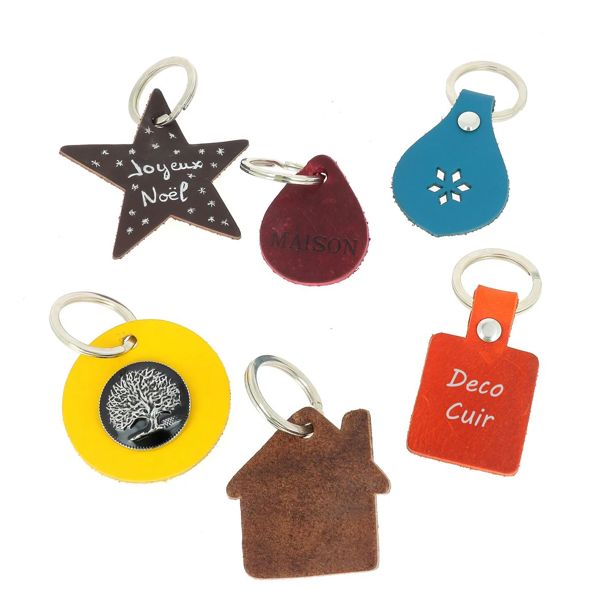Lot de 10 découpes GRANDE ÉTOILE pour porte clés en cuir teinté - DIVERS - Image 3