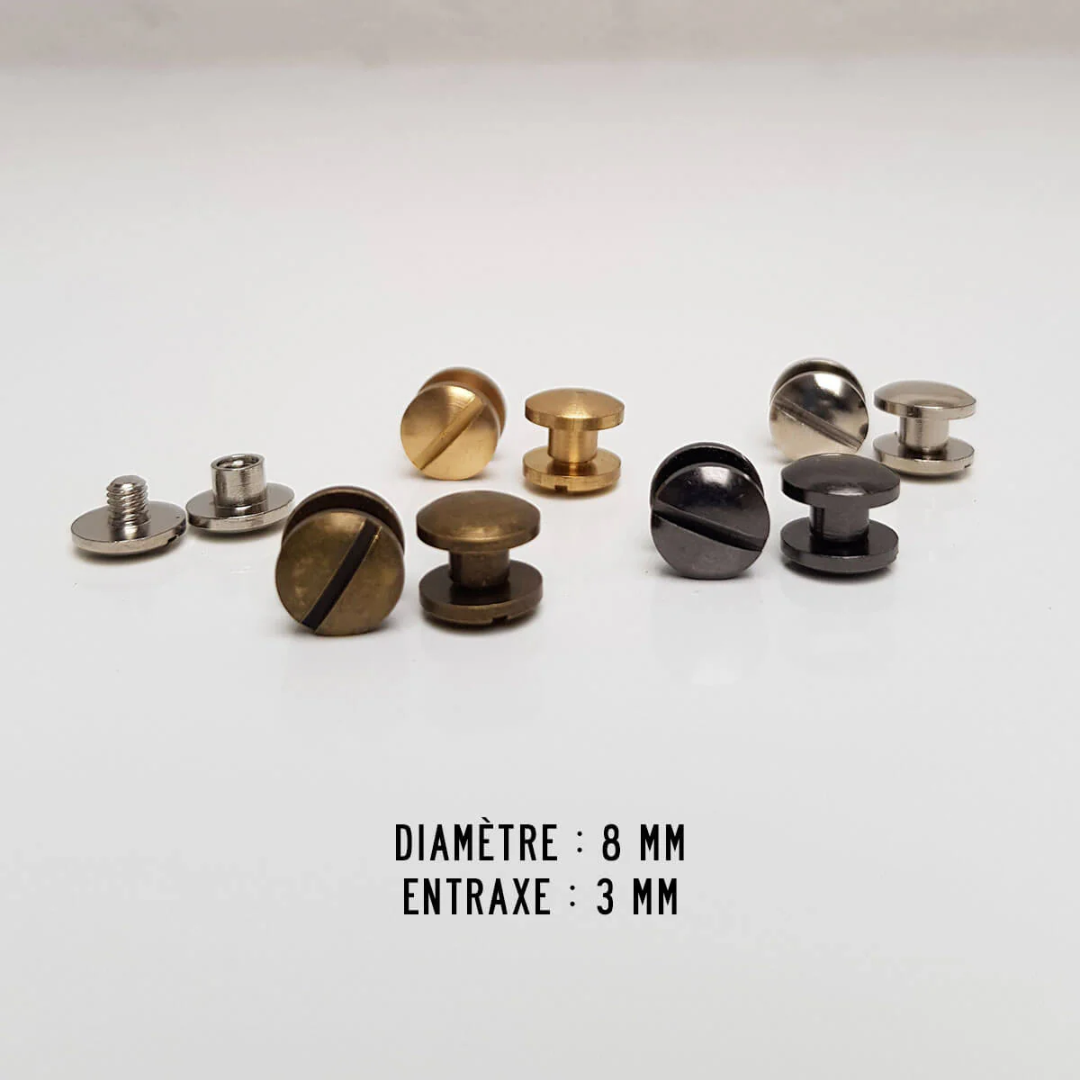 Lot de vis chicago BOMBÉES - Diamètre 8mm - Entraxe 3mm - Image 3