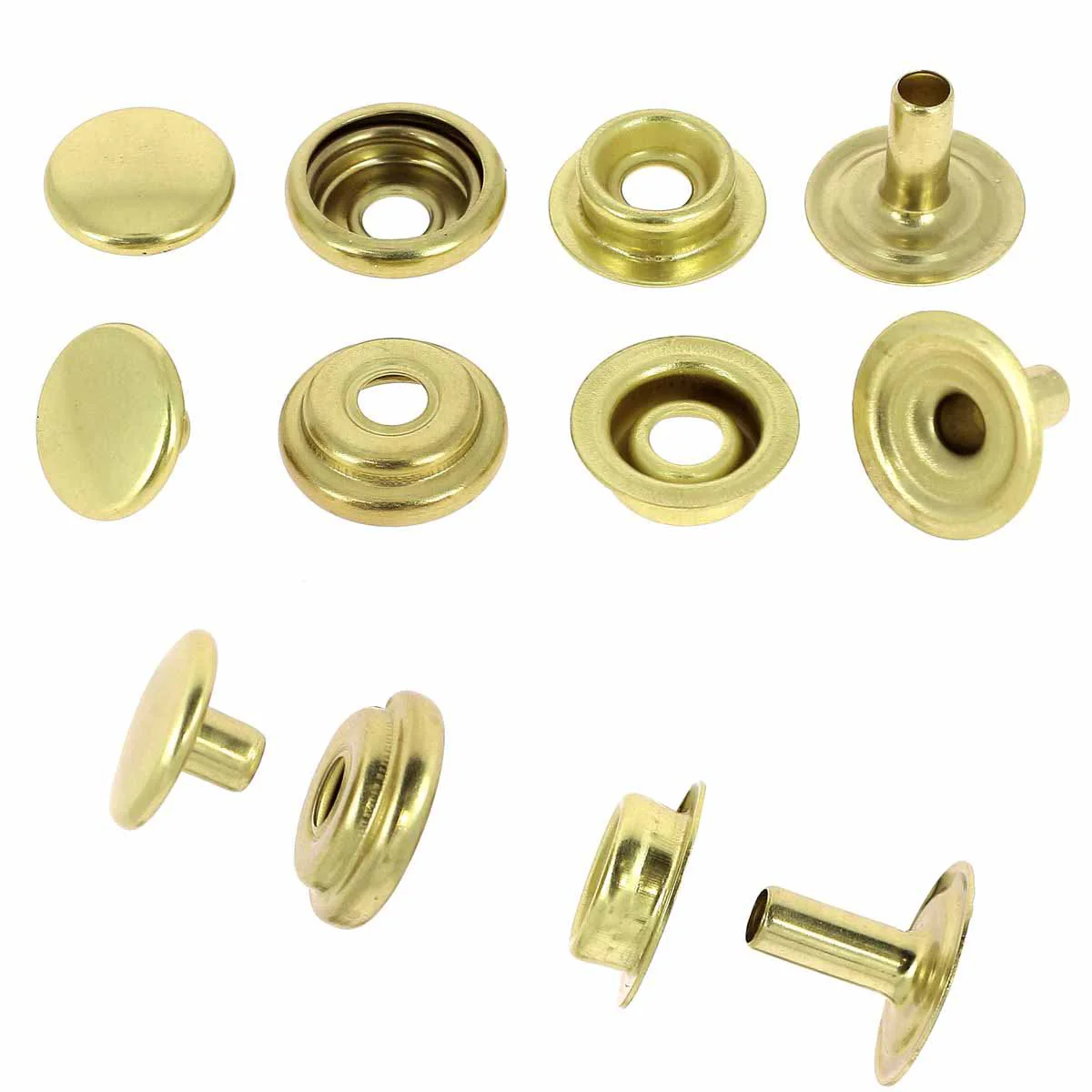 Lot de boutons pression FORT en laiton - Diamètre 12mm - Image 3