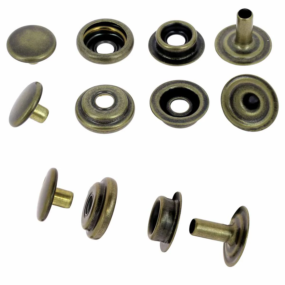 Lot de boutons pression FORT en laiton - Diamètre 12mm - Image 4