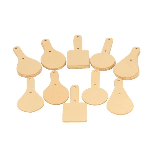 Lot de 20 découpes pour porte clés en cuir naturel à personnaliser