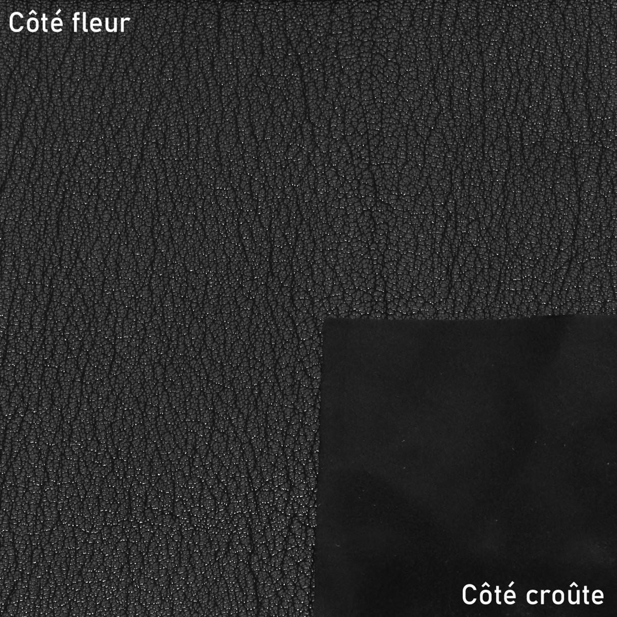 Lot de 250 g de chutes de cuir de chèvre maroquinerie double tannage grainé - NOIR J99 - Image 2