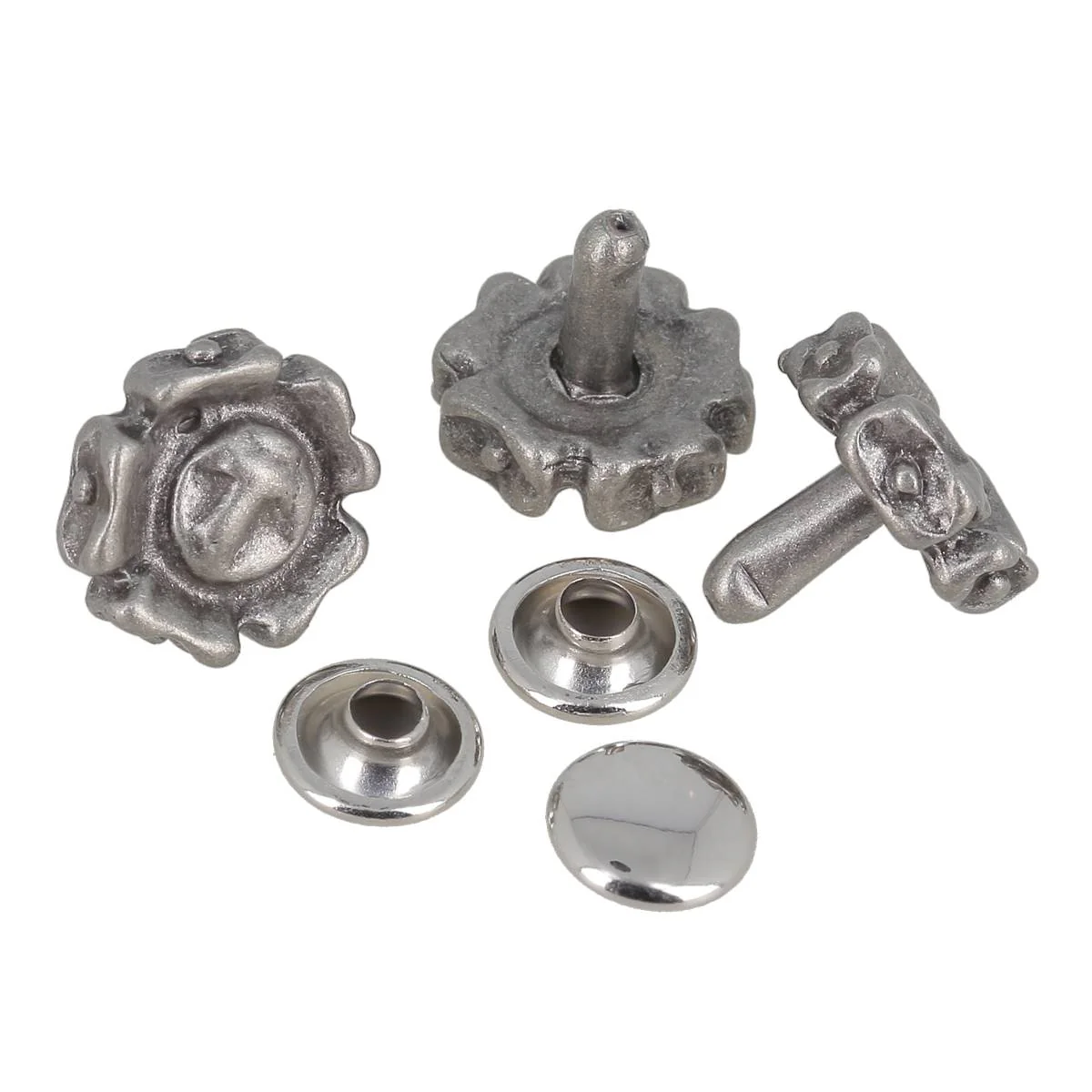 Lot de 6 conchos FLEUR - Image 2