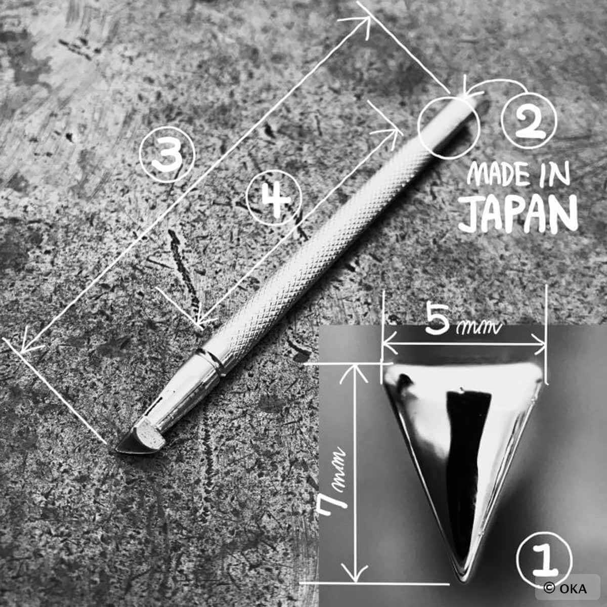 Matoir sur manche OKA - Figure Carving triangle lisse 5mm - F941 - Image 3