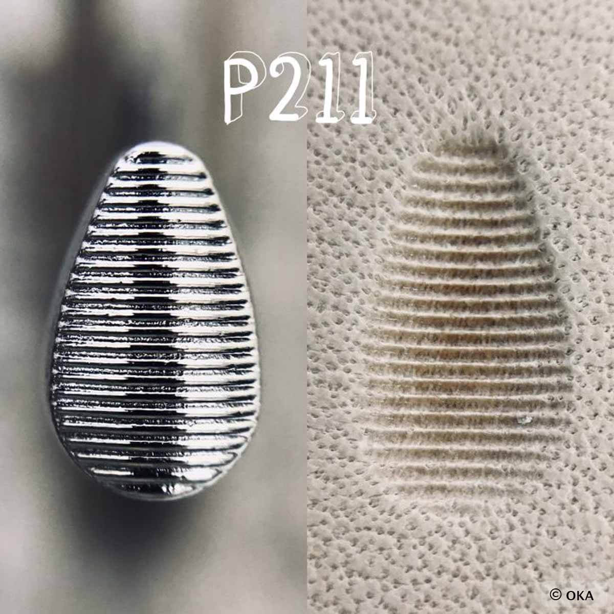 Matoir sur manche OKA - Pear Shader strié horizontal 6mm - P211