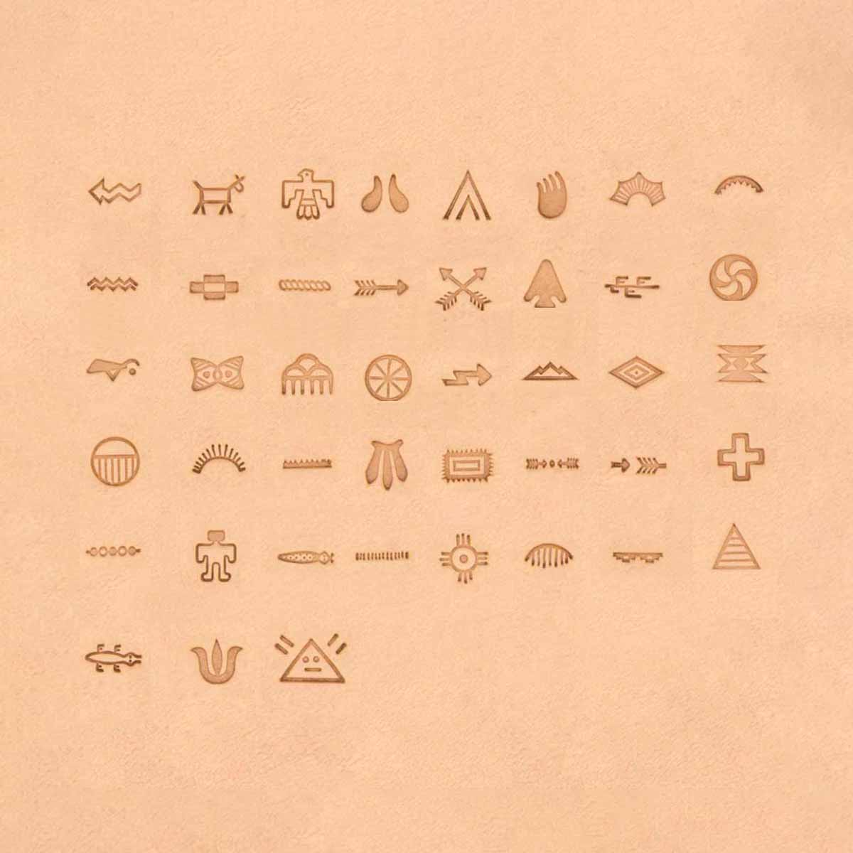 Jeu de 43 matoirs - Symboles amérindiens - 0,9 cm - 8160