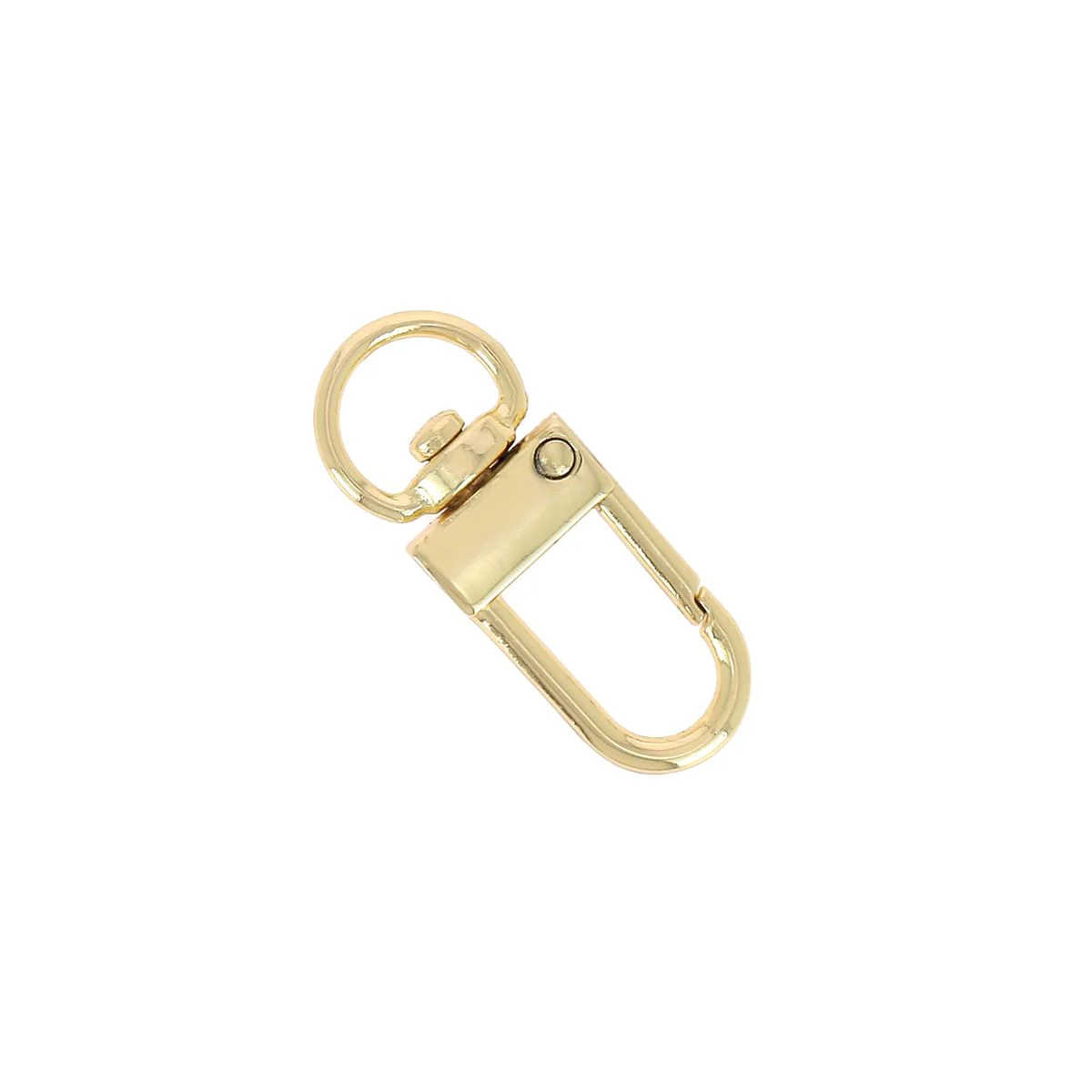 Mini mousqueton tournant avec attache ronde pour lacet de 10mm - DORÉ CLAIR