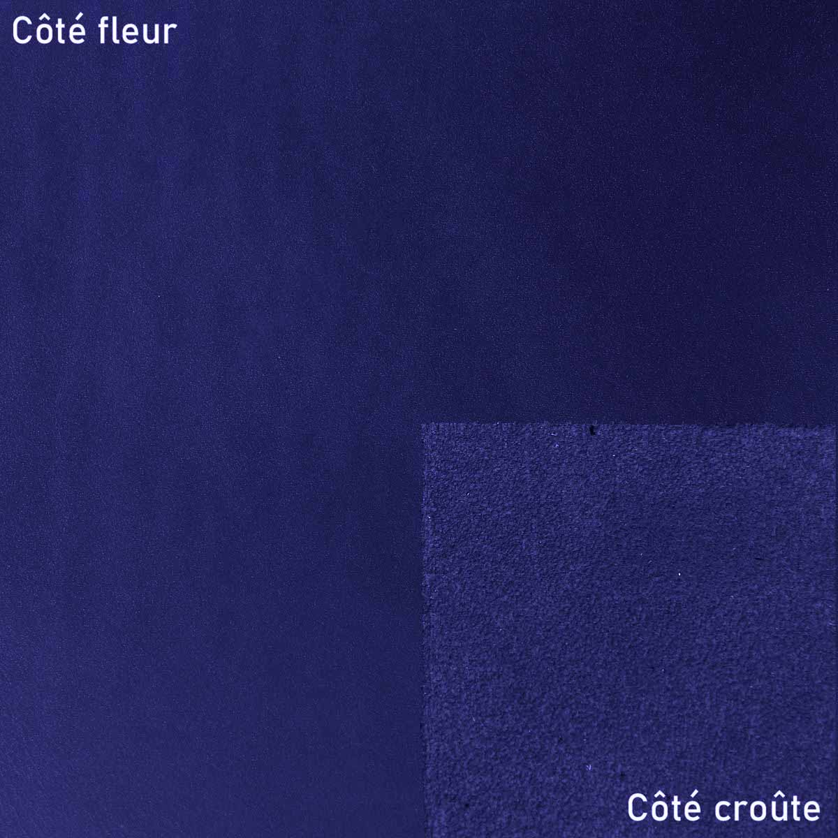 Morceau de cuir de croupon tannage végétal - BLEU MAT N59 - Ép 3,4 mm - Image 2
