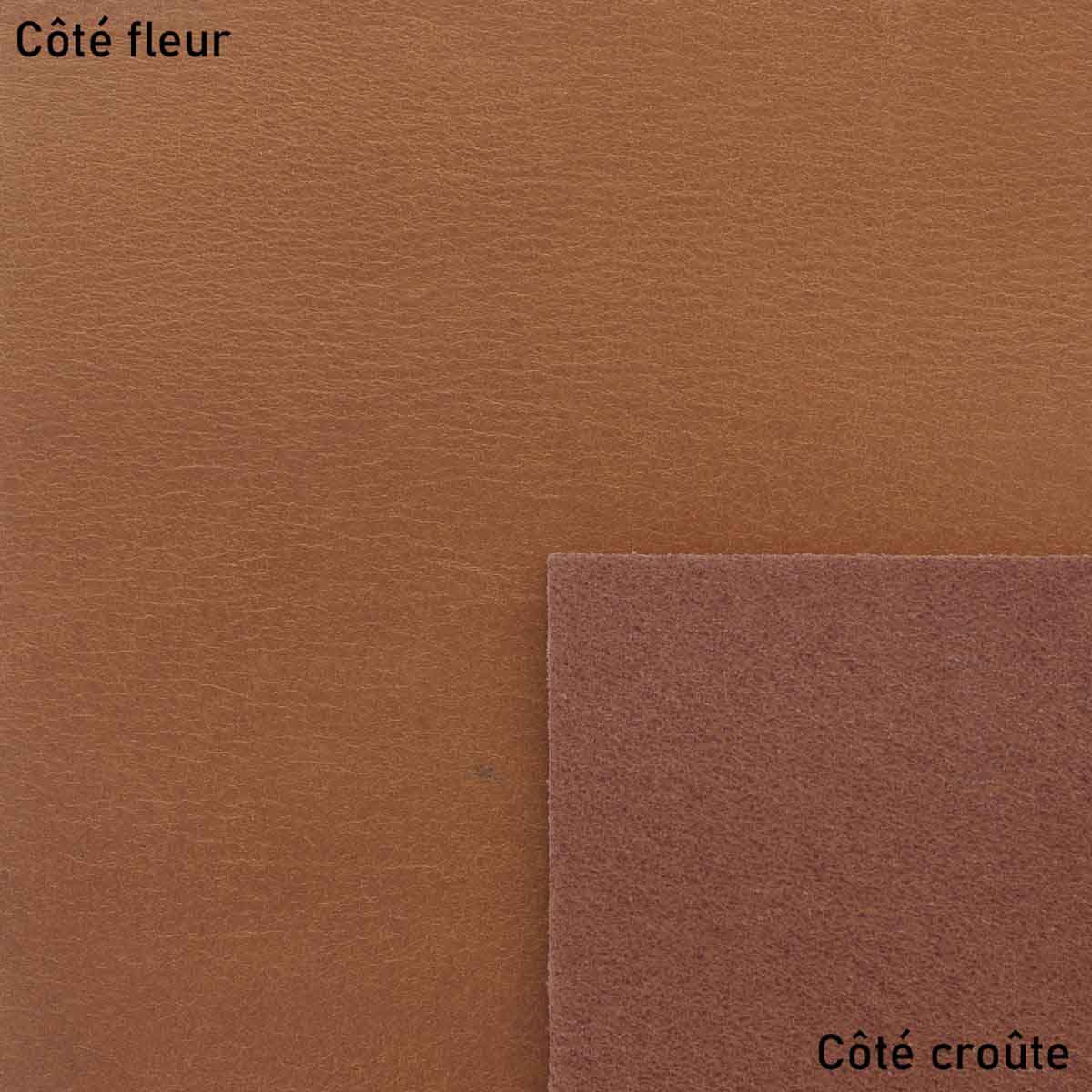 Morceau de cuir de croupon tannage végétal - COGNAC 006 - Image 2