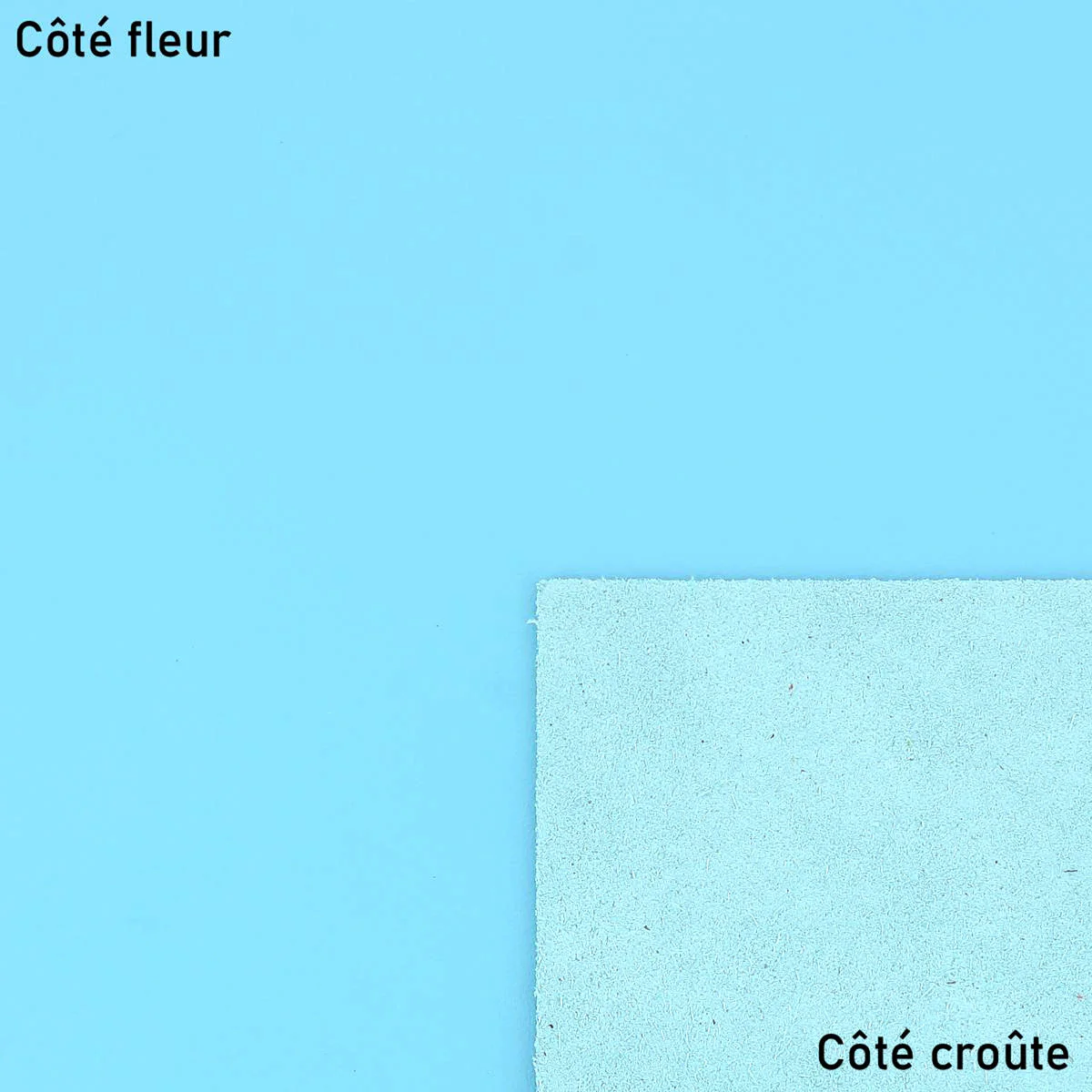 Morceau de cuir de vachette SUAVE - BLEU CLAIR H40 - Image 2
