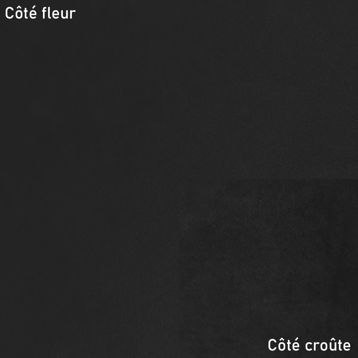 Morceau de cuir de vachette lisse - NOIR R33 - Image 2