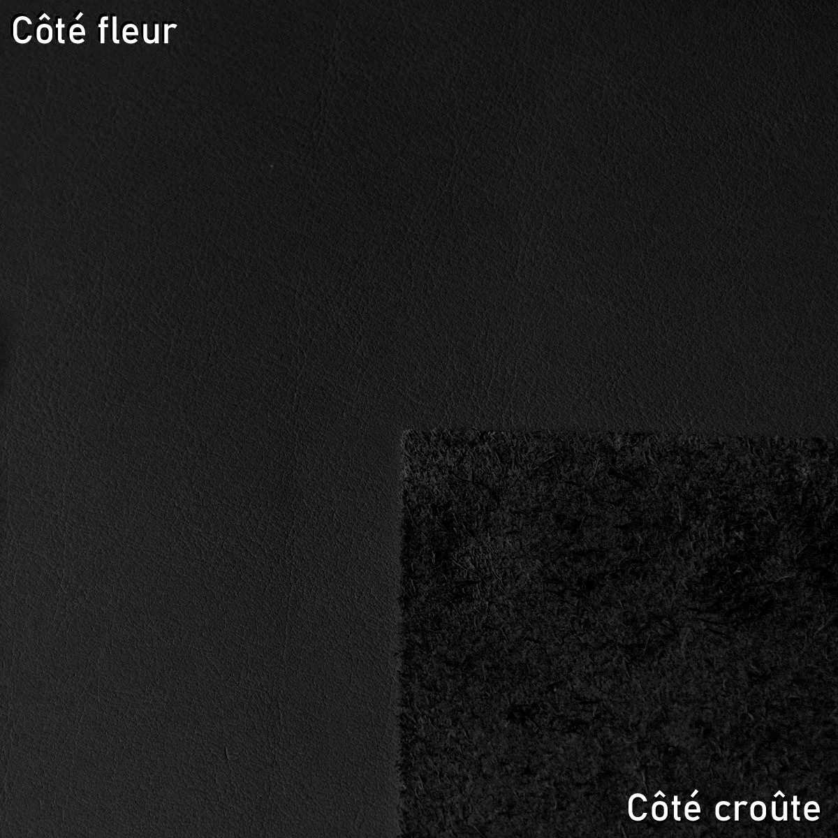 Morceau de cuir de vachette SUAVE - NOIR Q47 - Image 2