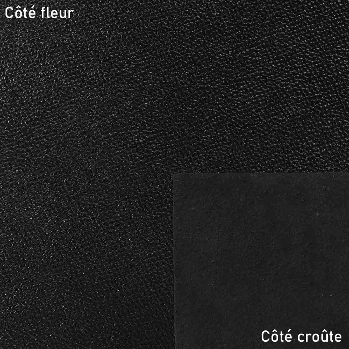 Morceau de cuir de veau KENYA - NOIR I16 - Image 3