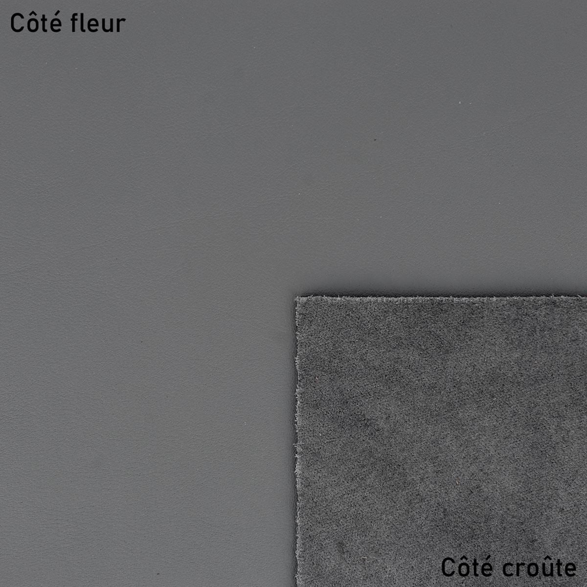 Morceau de cuir de veau lisse - GRIS MAT M39 - Image 2