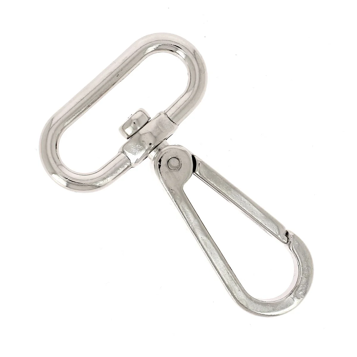 Mousqueton tournant - nickelé - 60x30 mm