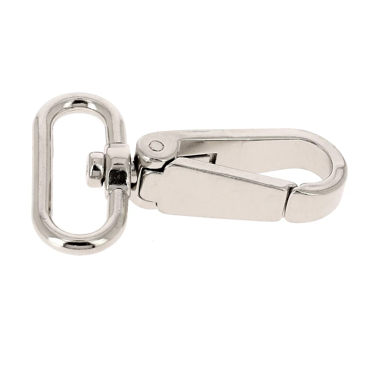 Mousqueton tournant - nickelé - 60x30 mm - Image 2