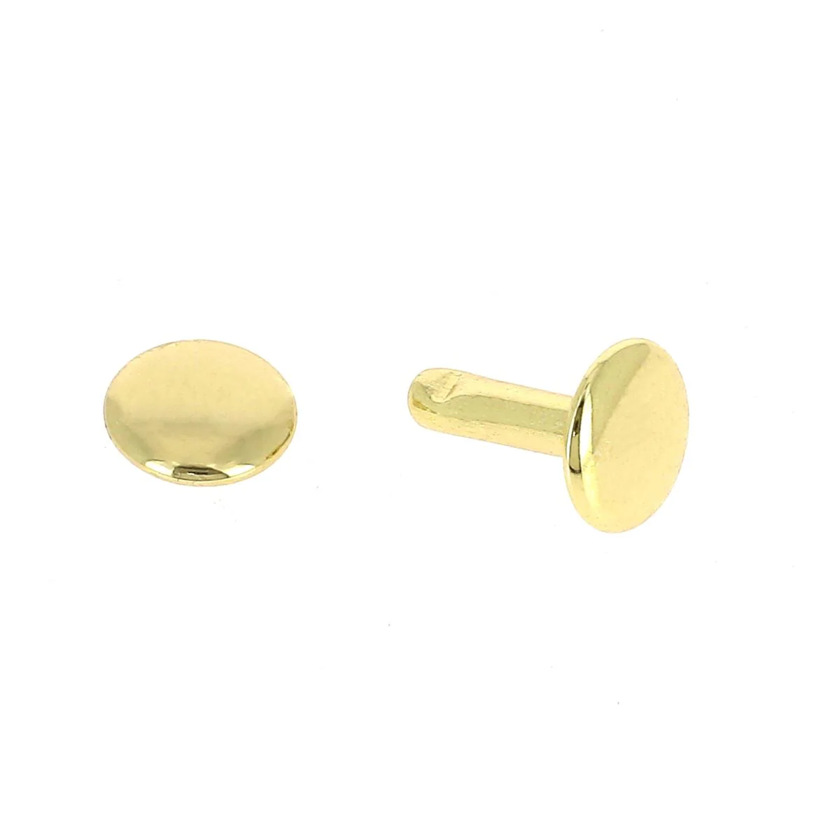 Lot de 100 moyens rivets DOUBLE CALOTTE en laiton (T4 LONG)