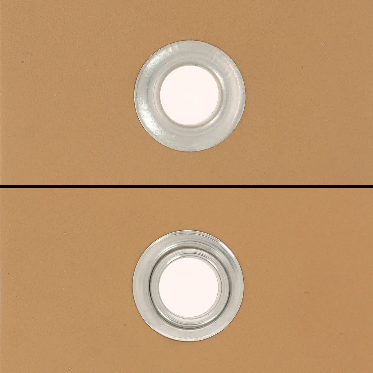 Lot d'oeillets à rouler en acier avec rondelles - Diamètre 12mm - VL50 - NICKELÉ - Image 2