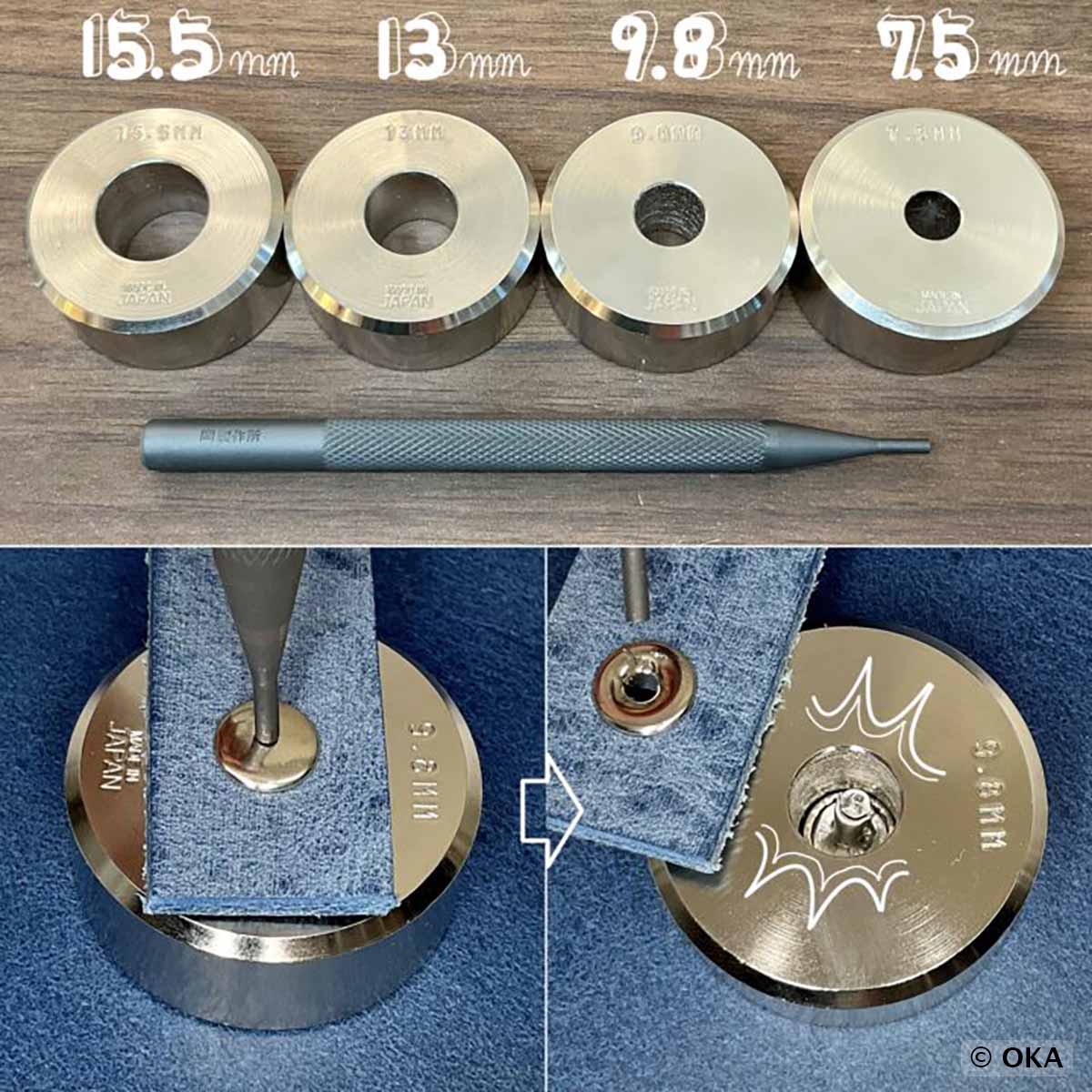 Manche pour retirer les boutons pression et rivets - Oka - Image 2