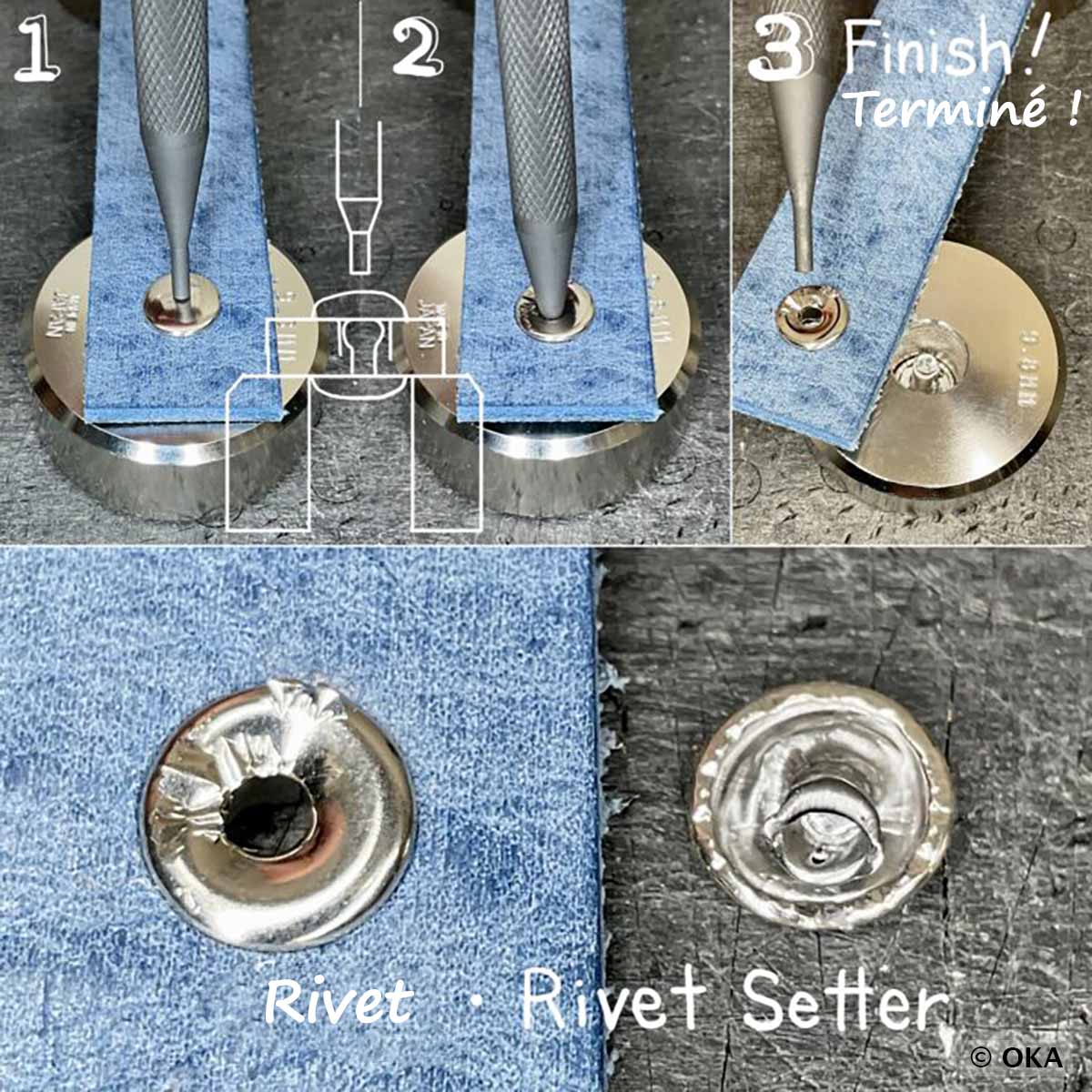 Manche pour retirer les boutons pression et rivets - Oka - Image 4