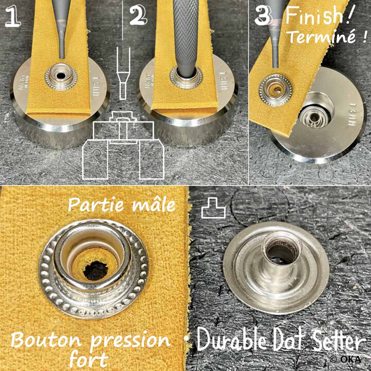 Manche pour retirer les boutons pression et rivets - Oka - Image 5