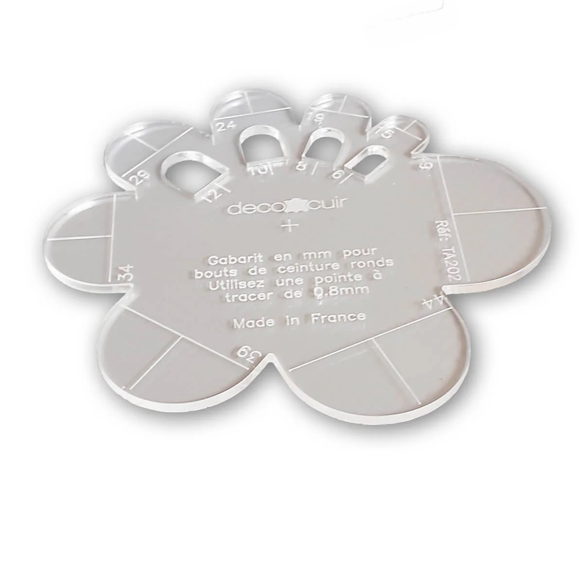 Pack de 3 gabarits Bouts de ceinture RONDS OGIVES ELLIPSES en mm - Deco Cuir - Image 2