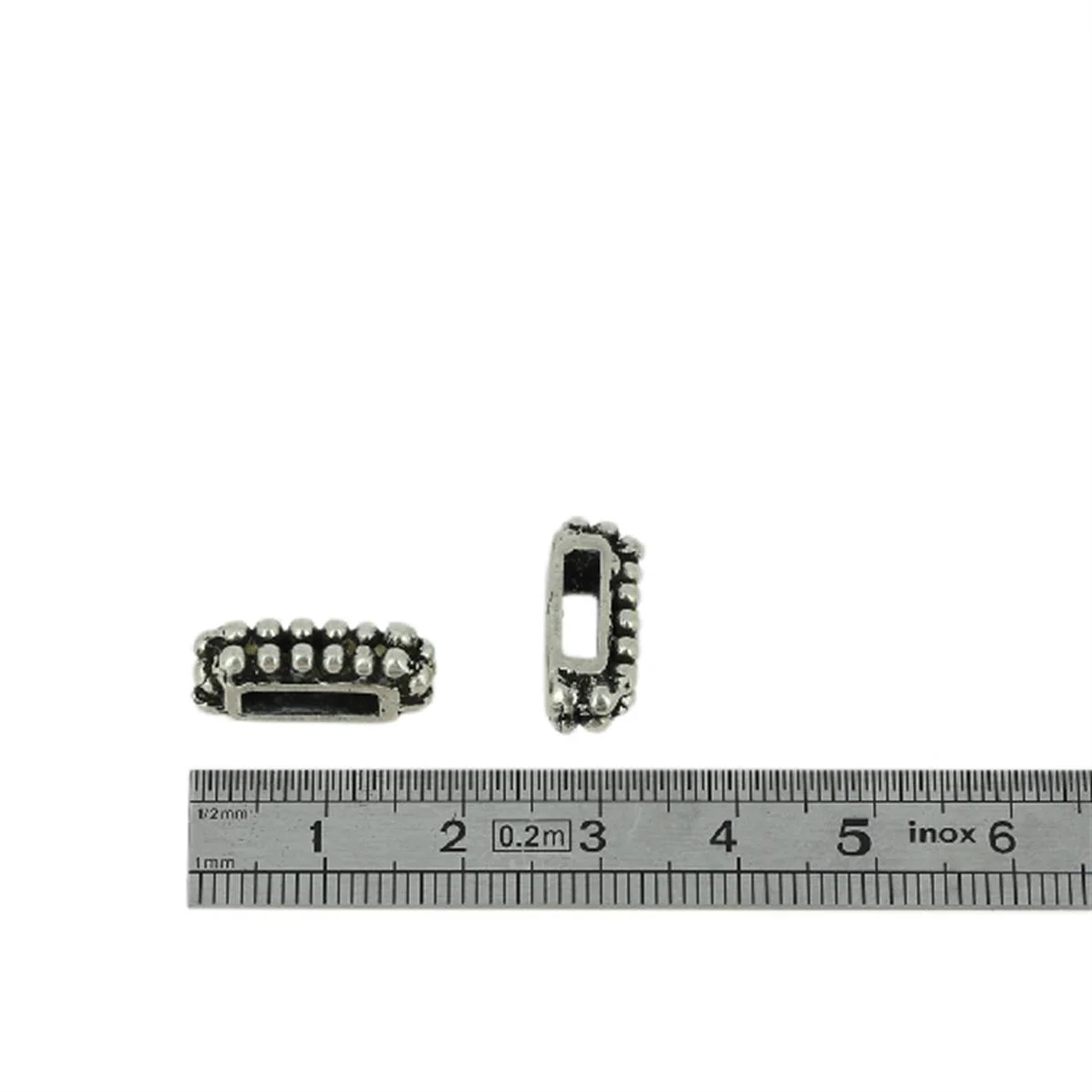 Coulissant PICOT - Lanière de 10 mm - ARGENT VIEILLI - Image 2
