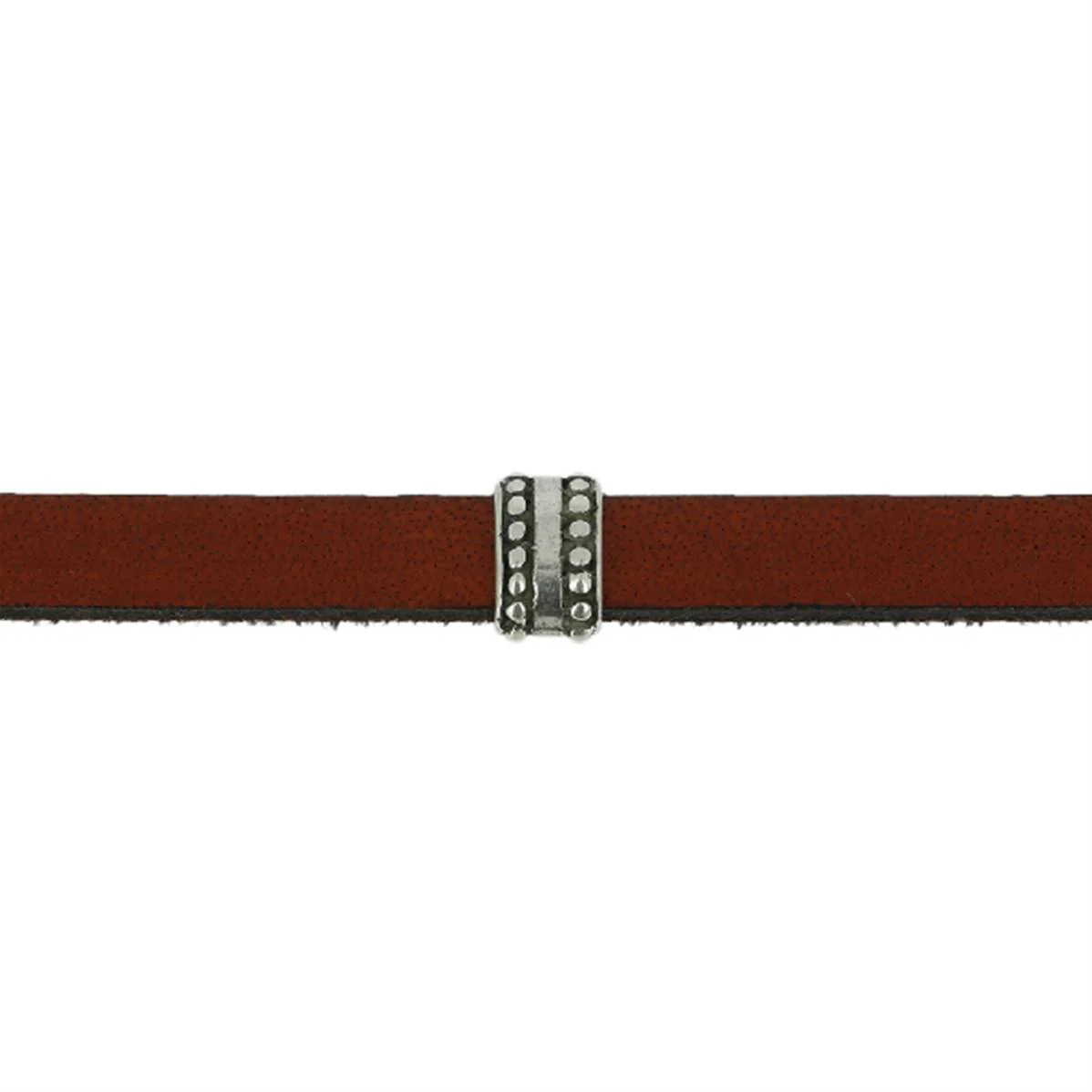 Coulissant ETHNIQUE FIN - Lanière de 10 mm - ARGENT VIEILLI