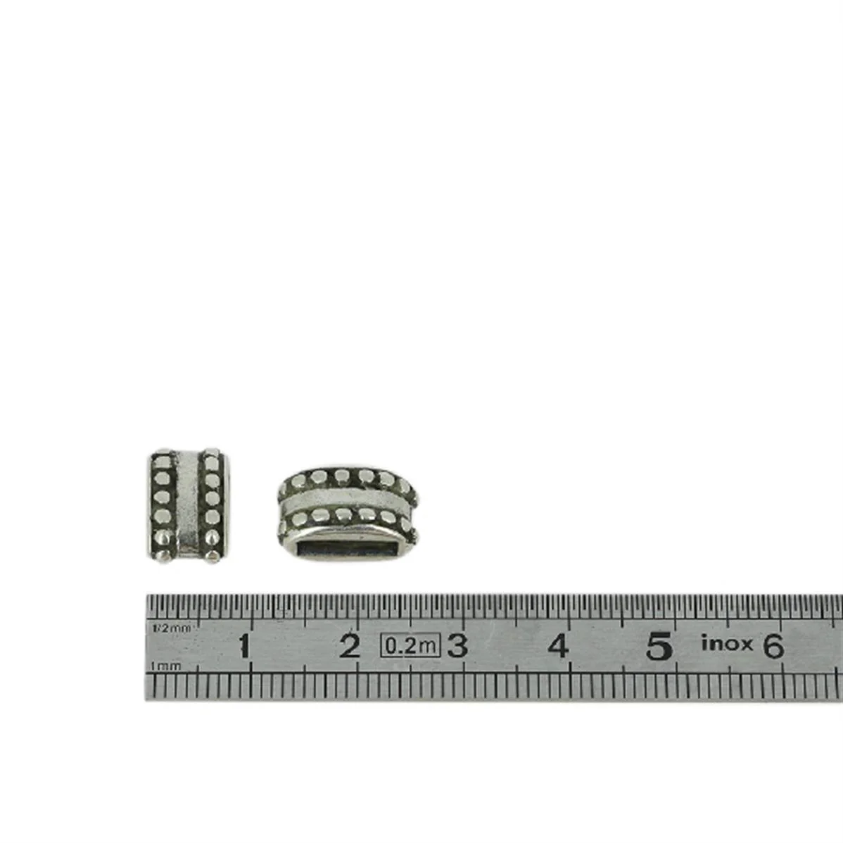 Coulissant ETHNIQUE FIN - Lanière de 10 mm - ARGENT VIEILLI - Image 2