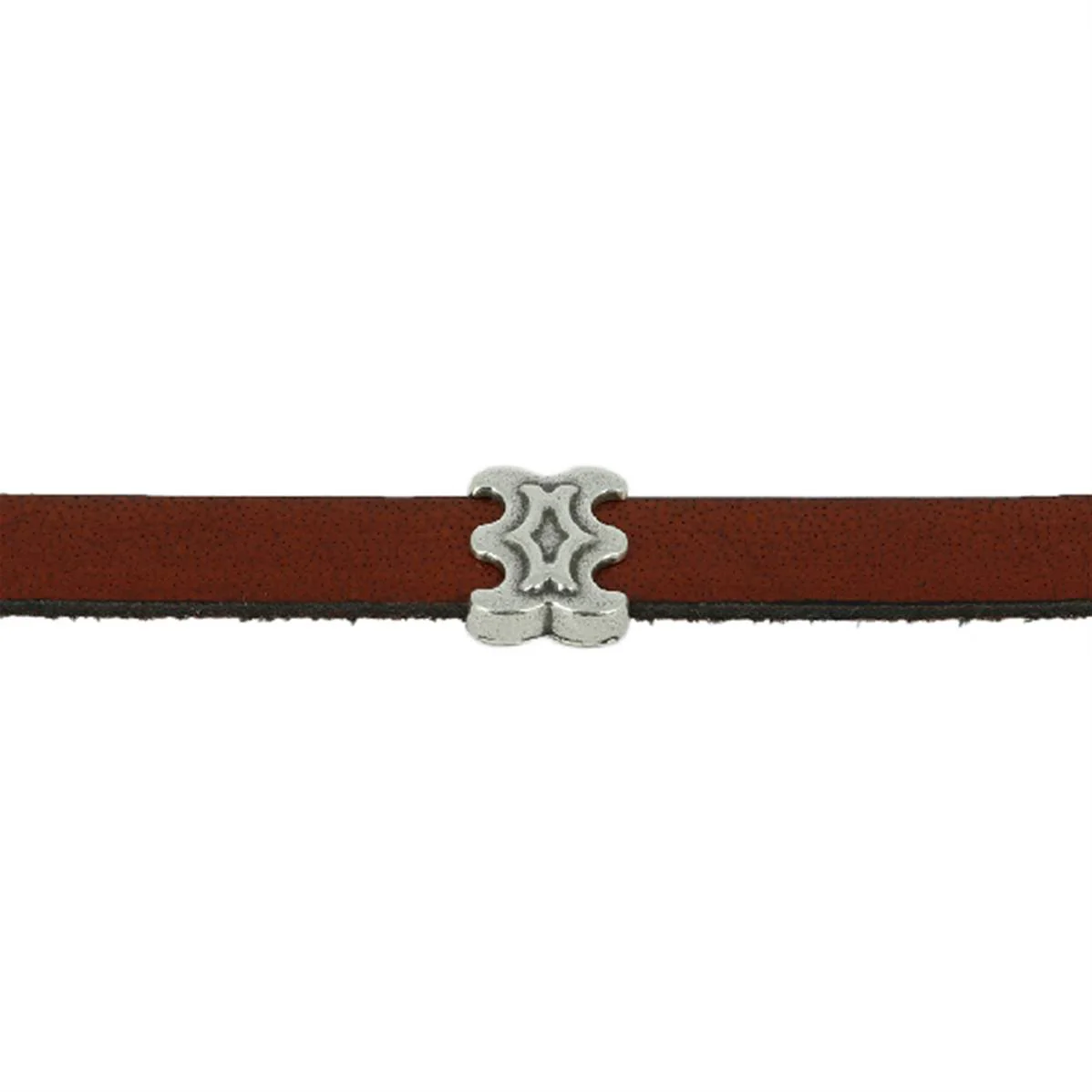 Coulissant ANTIQUE - Lanière de 10 mm - ARGENT VIEILLI