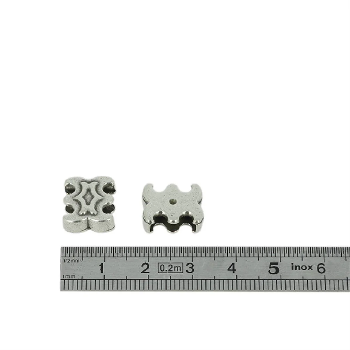 Coulissant ANTIQUE - Lanière de 10 mm - ARGENT VIEILLI - Image 2