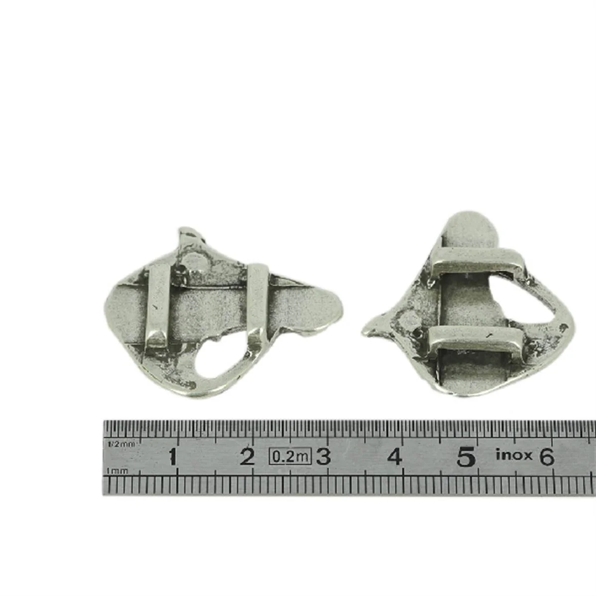 Coulissant TÊTE DE CHEVAL - Lanière de 10 mm - ARGENT VIEILLI - Image 2