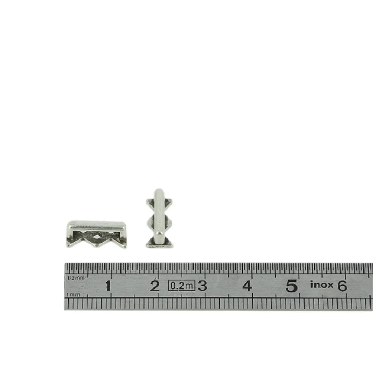 Coulissant MOTIFS LOSANGES - Lanière de 10 mm - ARGENT VIEILLI - Image 2
