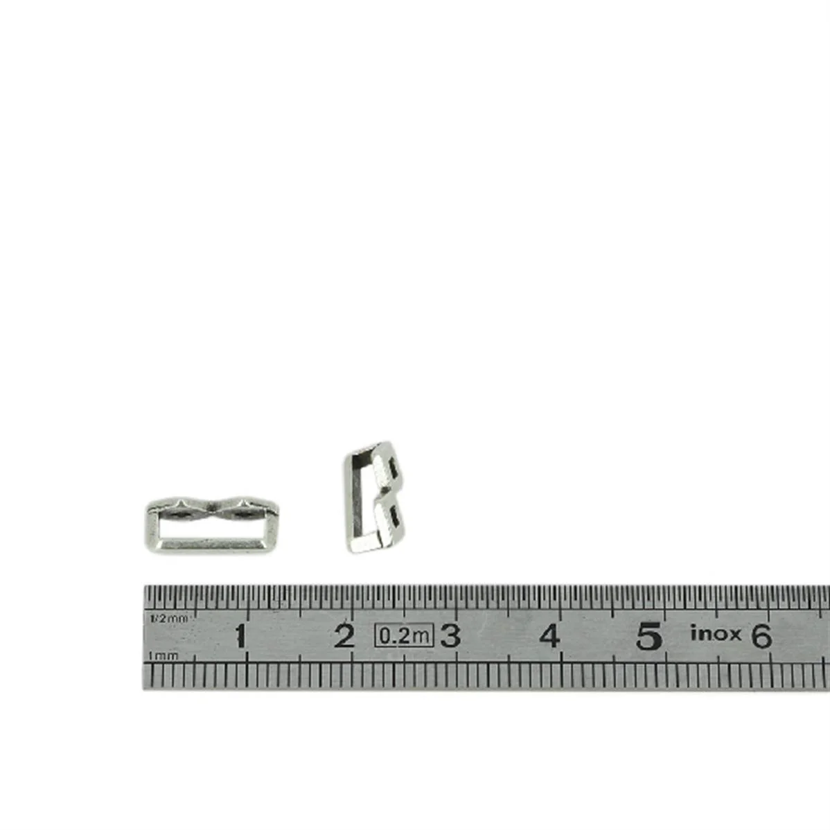Coulissant DEUX LOSANGES - Lanière de 10 mm - ARGENT VIEILLI - Image 2