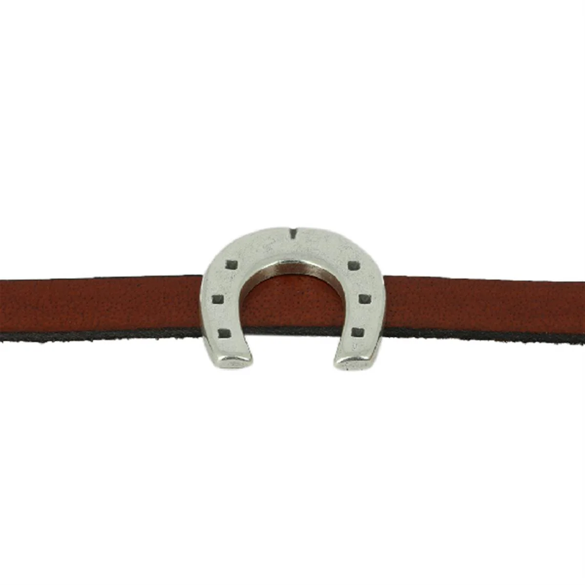 Coulissant FER A CHEVAL - Lanière de 10 mm - ARGENT VIEILLI