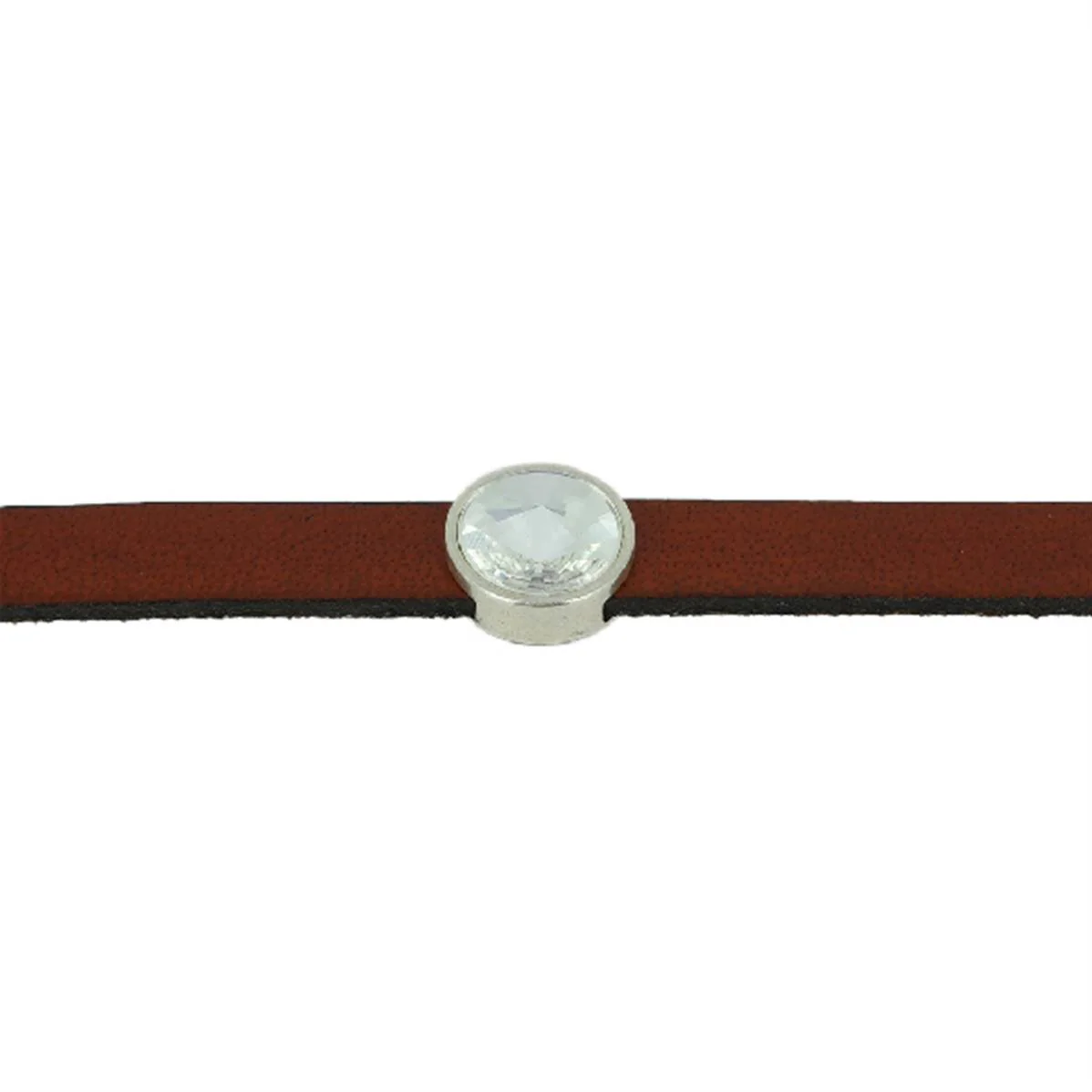 Coulissant STRASS SWAROVSKI - Lanière de 10 mm - ARGENT VIEILLI