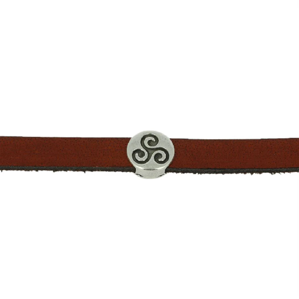 Coulissant TRISKEL - Lanière de 10 mm - ARGENT VIEILLI