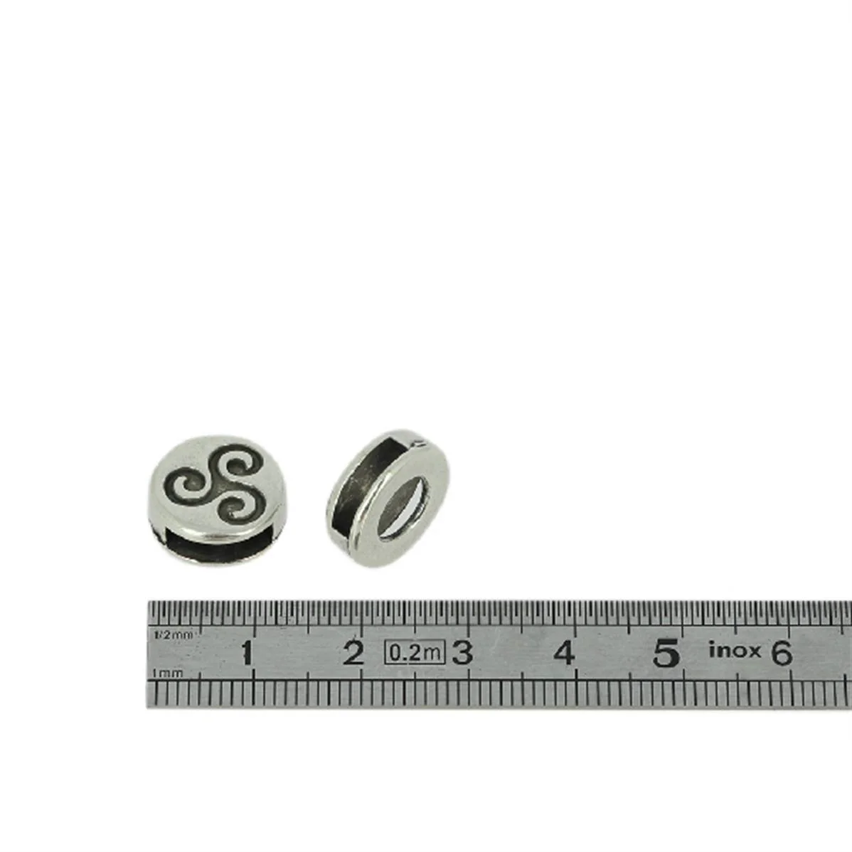 Coulissant TRISKEL - Lanière de 10 mm - ARGENT VIEILLI - Image 2