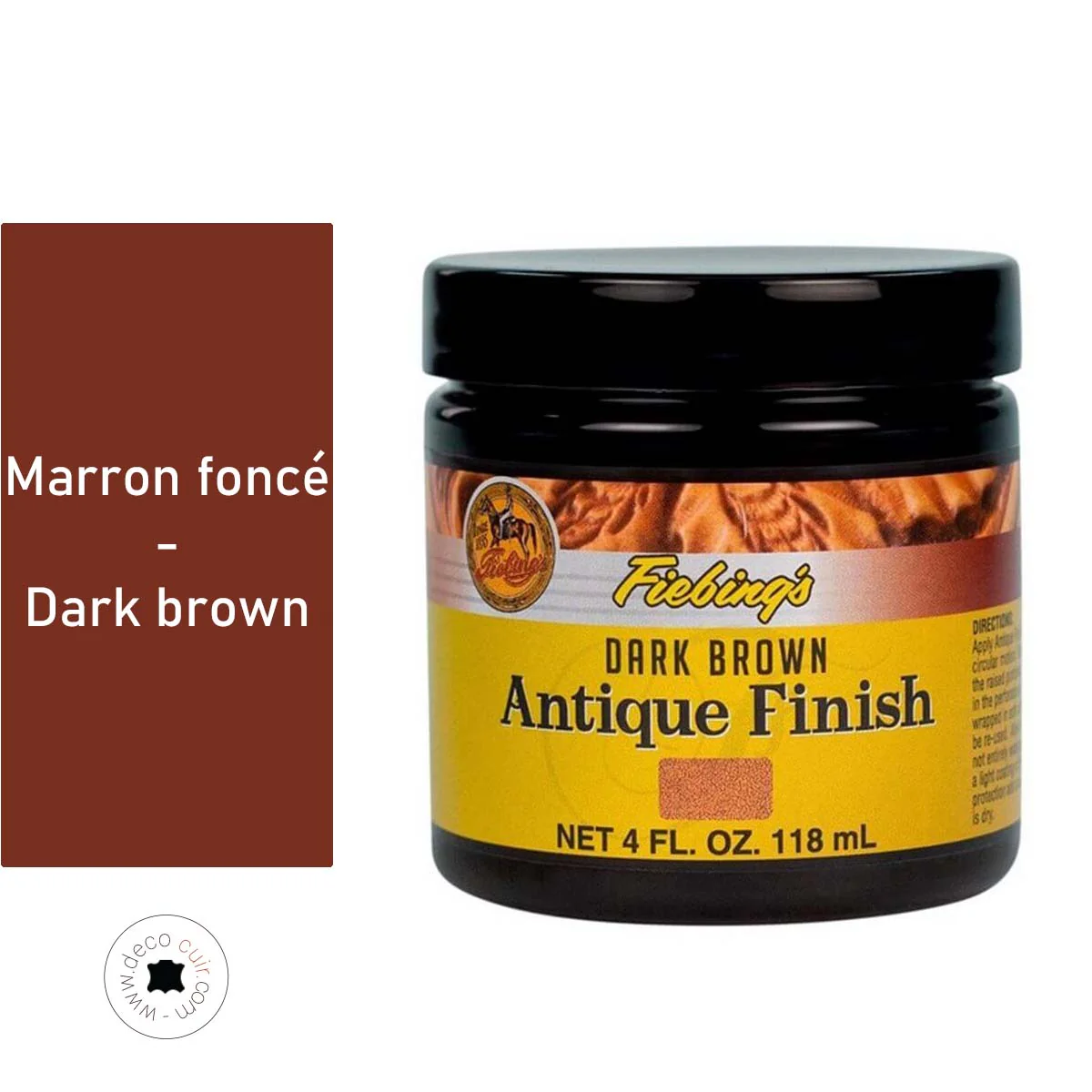 Patine pour cuir Fiebing's Antique finish 118ml - MARRON FONCÉ / DARK BROWN